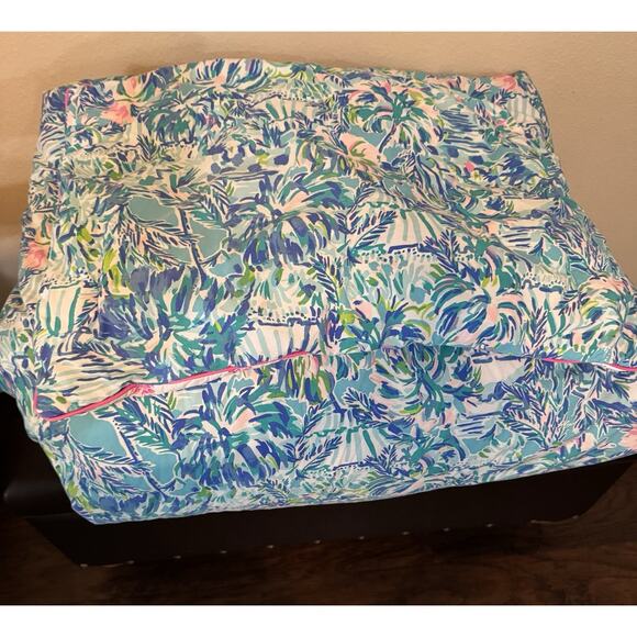 Lilly Pulitzer Pottery Barn Pineapple Party King Size Quilt 1 Sham Set - Picture 4 of 9